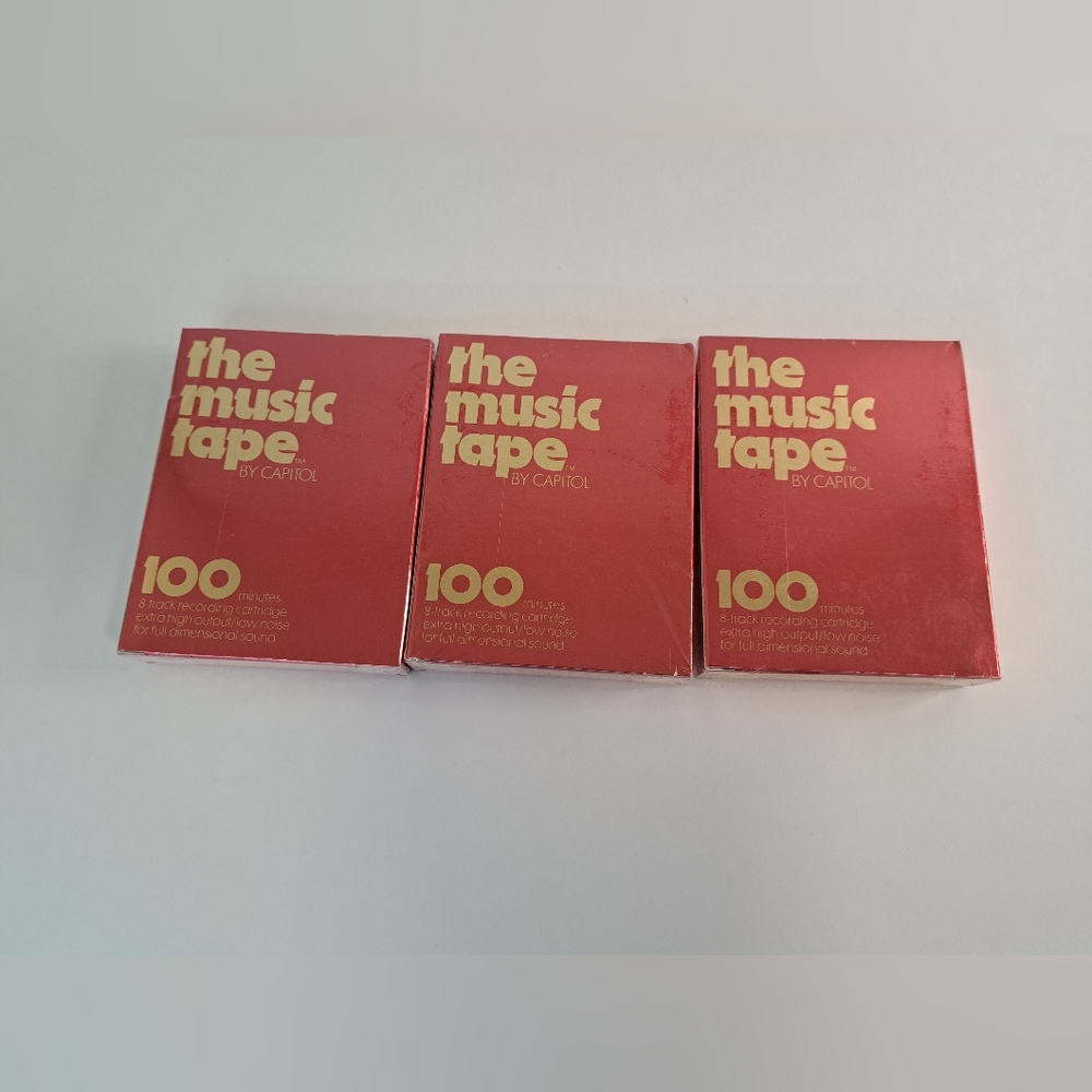 New 8 TRACK CAPITOL MUSIC BLANK TAPE 100 Minutes High Output Low Noise LOT OF 3